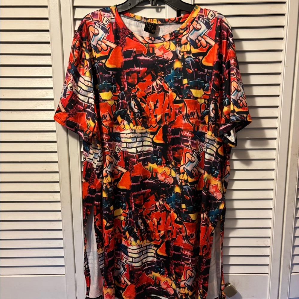 Vibrant Multicolor Graphic Womans Shirt